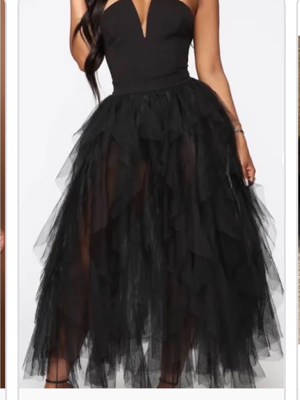 Black Layered Tulle Maxi dress size Small